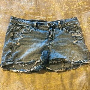 Buckle Blue Distressed Jean Shorts